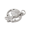 Brass Micro Pave Cubic Zirconia Pendants KK-P343-01E-P-2