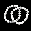 Natural Howlite Round Beaded Stretch Bracelets GG-CBA12F1-02A-10-4