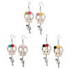 Halloween Theme Brass Dangle Earrings EJEW-JE06039-S-1