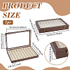 10 Grids Rectangle Wooden Dustproof Pen Presentation Boxes with Visible Window Lid CON-WH0089-250-2
