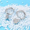 Brass Clear Cubic Zirconia Hoop Earrings EJEW-Q014-06P-5