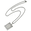 304 Stainless Steel Hollow Rectangle with Cross Pendant Box Chain Necklaces NJEW-D089-06P-2