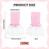 Bowknot Cotton Womens Knitting Floral Lace Wrist Cuffs For Wedding Party AJEW-WH20060-34A-2