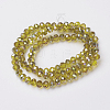 Electroplate Transparent Glass Beads Strands EGLA-A034-T4mm-S02-2