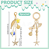 2Pcs Handmade Porcelain & Alloy Pendant Decorations HJEW-GA00084-2