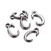 Gunmetal Plated Alloy Letter Pendants LS-PALLOY-J718-01B-C-2