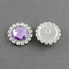 Faceted Dome/Half Round Brass Acrylic Rhinestone Shank Buttons RB-S020-02-M3-2