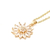 Brass Micro Pave Cubic Zirconia Pendant Necklaces for Women NJEW-E106-13KCG-2