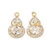 Brass Micro Pave Clear Cubic Zirconia Pendants KK-S531-26G-1