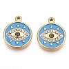 304 Stainless Steel Enamel Rhinestone Pendants STAS-T064-50A-1