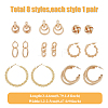 8 Pairs 8 Styles Twist Oval & Chains Shape & Round Alloy Stud Earrings EJEW-FI0001-47-2
