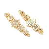 Brass Micro Pave Clear Cubic Zirconia Connector Charms CU-CBA4579-22G-3