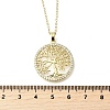 Brass Micro Pave Clear Cubic Zirconia Tree of Life Pendants LS-NJEW-H066-01D-G-3