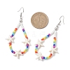 Starfish Synthetic Turquoise & Glass Beaded Bracelets & Earrings & Necklaces SJEW-JS01369-4