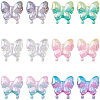 12Pcs 6 Colors UV Plating Transparent Acrylic Beads MACR-PA0001-54-1