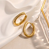304 Stainless Steel & Crystal Rhinestone Hoop Earrings SA-G003-01G-1