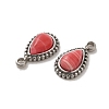 304 Stainless Steel Pave Natural Rhodochrosite Teardrop Charms STAS-B074-04P-01-2