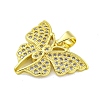 Brass Micro Pave Clear Cubic Zirconia Pendants KK-R159-30G-2