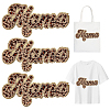 3Pcs Leopard Print Word MAMA Shape Towel Cloth Embroidery Applqiues DIY-FG0005-04B-1