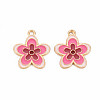 Light Gold Alloy Enamel Pendants ENAM-S126-132-2