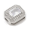 Brass Micro Pave Cubic Zirconia Slide Charms ZIRC-I068-09P-3