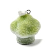 Flocky Opaque Resin Pendants LS-RESI-F062-02A-1