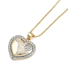 Brass Micro Pave Clear Cubic Zirconia Pendant Box Chain Necklaces for Women NJEW-U015-06P-02-1