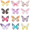 60Pcs 12 Styles 3D Gauze Butterfly Ornament Accessories FIND-SP0020-64C-7