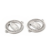 Brass Micro Pave Clear Cubic Zirconia Connector Charms KK-E068-VB353-3