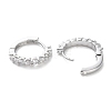 Brass Micro Pave Clear Cubic Zirconia Hoop Earrings EJEW-C121-03P-2