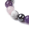 Natural & Synthetic Mixed Gemstone Beads Thread Stretch Bracelets for Women BJEW-JB11250-4