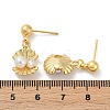Shell Shape Brass Micro Pave Clear Cubic Zirconia Dangle Stud Earrings EJEW-F895-13G-5