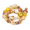 Handmade Foil Glass with Gold Sand Lampwork Beads Strands FOIL-Q002-08G-2