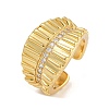Brass Micro Pave Cubic Zirconia Cuff Rings RJEW-P127-08G-1