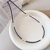 Elegant Natural Freshwater Pearl Rice & Natural Lapis Lazuli Faceted Round Beaded Necklaces for Women HF8817-4