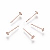 304 Stainless Steel Stud Earring Findings STAS-H436-24RG-3mm-1