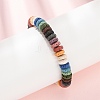 Chakra Dyed Natural Lava Rock Heishi Beaded Bracelets GG-CBA922D-04-2
