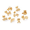 Crafans 16 Pairs 16 Style Crocodiles & Dog & Swan & Hedgehog & Dinosaur & Bird 304 Stainless Steel Stud Earrings EJEW-CF0001-02G-12