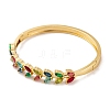 Brass Pave Colorful Cubic Zirconia Hinged Bangles for Women BJEW-S147-33G-C-2