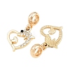 Alloy Crystal Rhinestone European Dangle Charms AL-CBAC2D3-06G-2