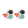 Space Astronauts Alloy Enamel Cabochons AL-CBA1A6F-07KCG-E-1