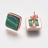 Synthetic Malachite Stud Earrings EJEW-F139-A01-2