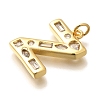 Brass Micro Pave Clear Cubic Zirconia Pendants KK-G521-01G-Z-2