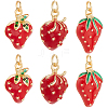 6Pcs 3 Style Brass Enamel Pendants KK-BBC0019-49-1