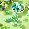 20Pcs 4 Colors UV Plating Opaque Acrylic Beads MACR-TADJ0001-03A-5