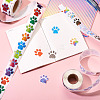 2 Rolls 2 Colors Dog Paw Print Paper Stickers DIY-TA0011-56-7