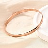304 Stainless Steel Plain Bangles for Women BJEW-V004-02B-RG-1