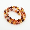 Natural Red Agate Dyed Round Bead Strands G-P070-20-4mm-2