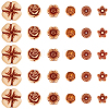 320Pcs 6 Styles Imitation Wood Acrylic Beads SACR-PA0001-25-7