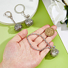 3Pcs 3 Styles Bell Alloy & Iron Pendant Keychain & Charm Bracelets Sets DIY-FH0009-60P-3